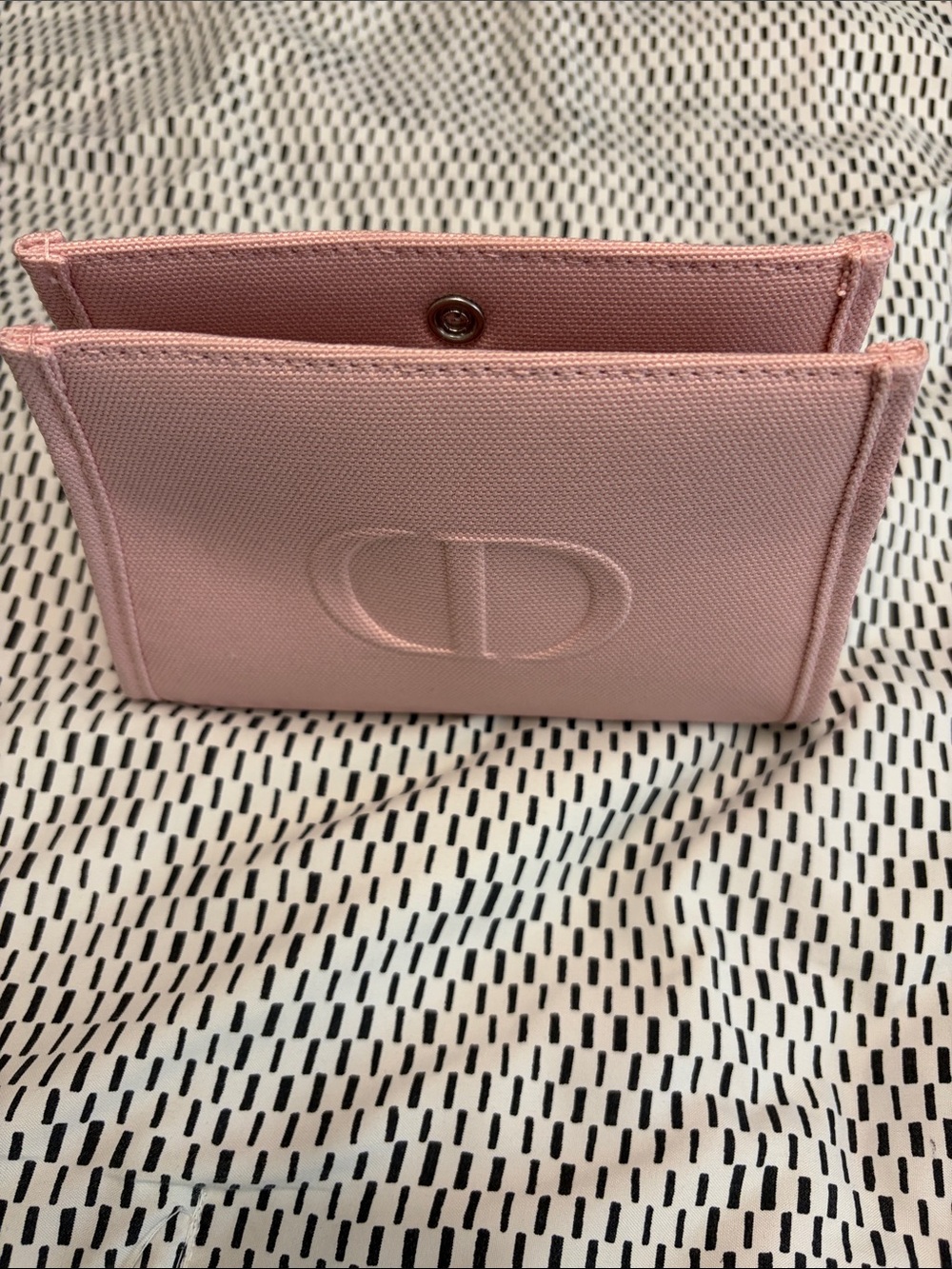 Dior Pink Embossed CD Canvas Makeup pouch